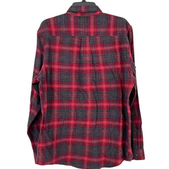 14th & Union Trim Fit Flannel Plaid Red Gray Button-Down Size Large NWOT - Picture 5 of 9